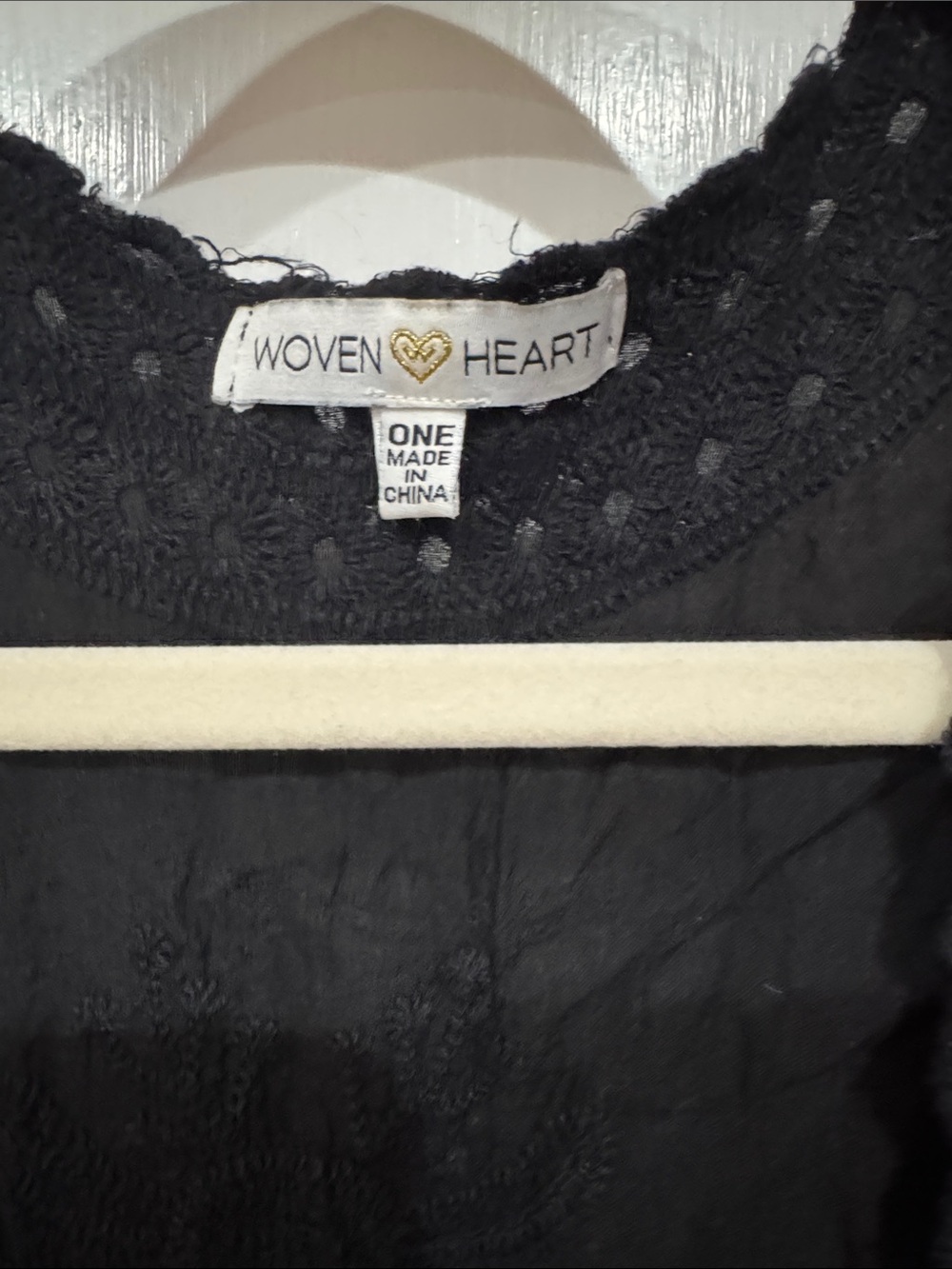 Woven Heart Black Lace Open-Front Kimono - Picture 3 of 3